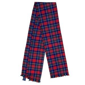 Vintage Pendleton Wool Scarf Red Tartan Plaid 60"‎ x 13.5"